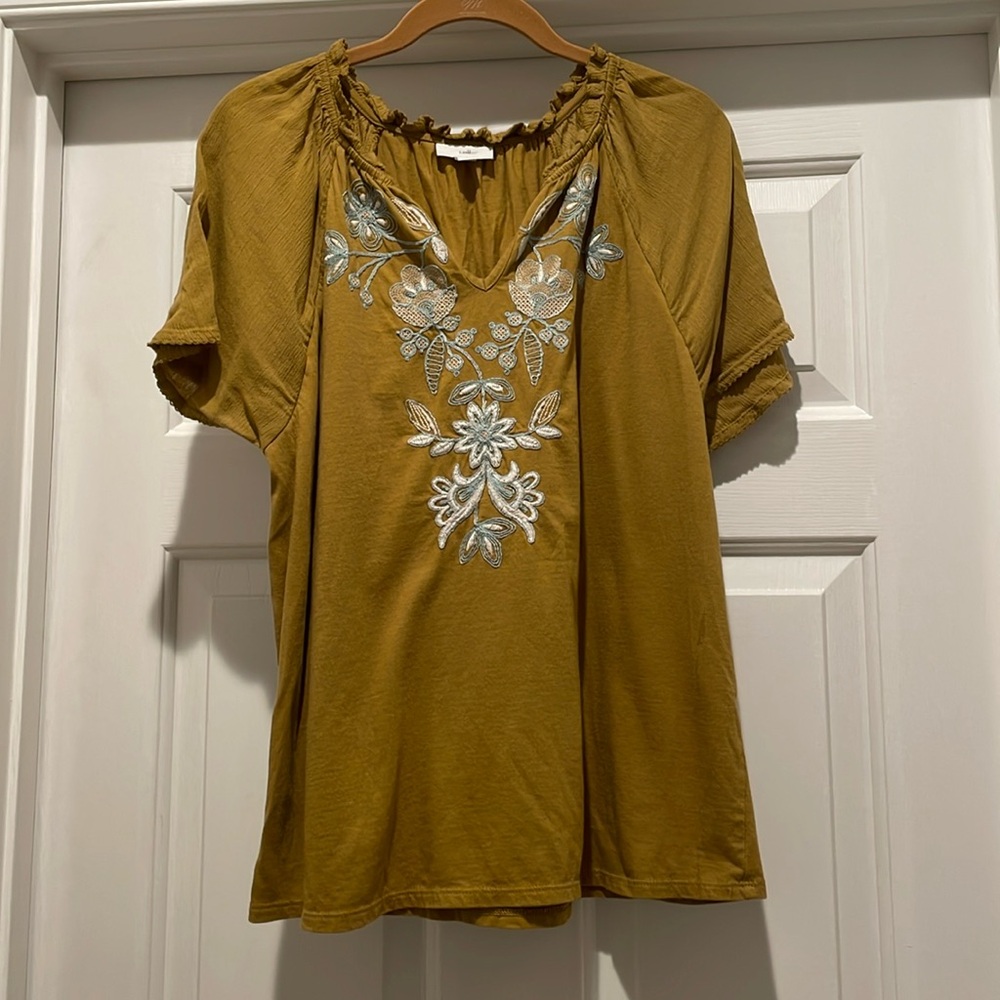 J Jill Embroidered Top SzM